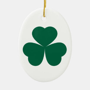 Luck in Every Leaf: 3-Clover leaf Ceramic Ornament