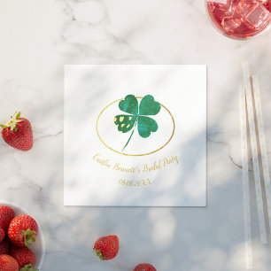 Luck in Love Green St. Patrick's Day Bridal Shower Napkin