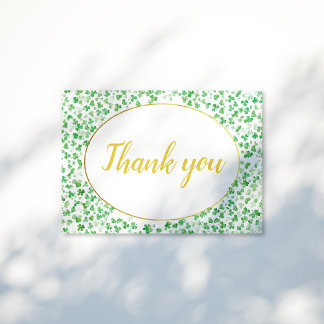Luck in Love Green St. Patrick's Day Bridal Shower Thank You Card