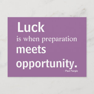 Luck, Inspiration, Opportunity, Postcard