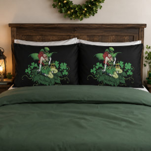 Luck Irish Green Fairy Red Hair Shamrock Pillowcase