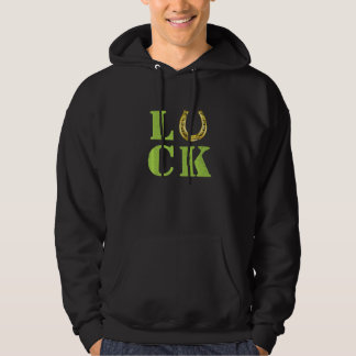 Luck Irish St Patricks Day Horseshoe Gold Ireland Hoodie