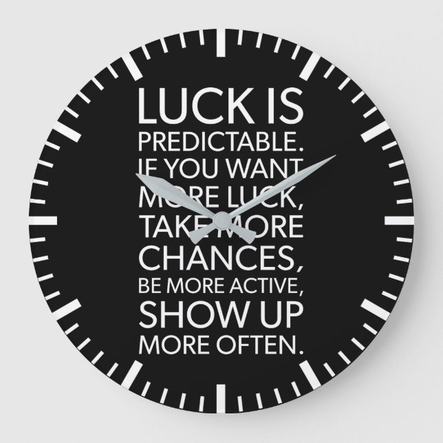 Luck Is Predictable - Gym, Hustle, Success Large Clock (Front)