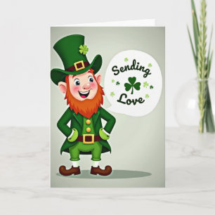 Luck Leprechaun Sending Love Card