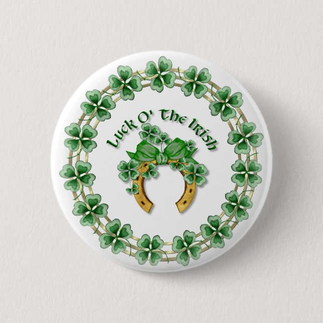 Luck O' The Irish 2 Inch Round Button (Front)