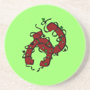 Luck O' The Irish Horseshoes Sandstone Coaster