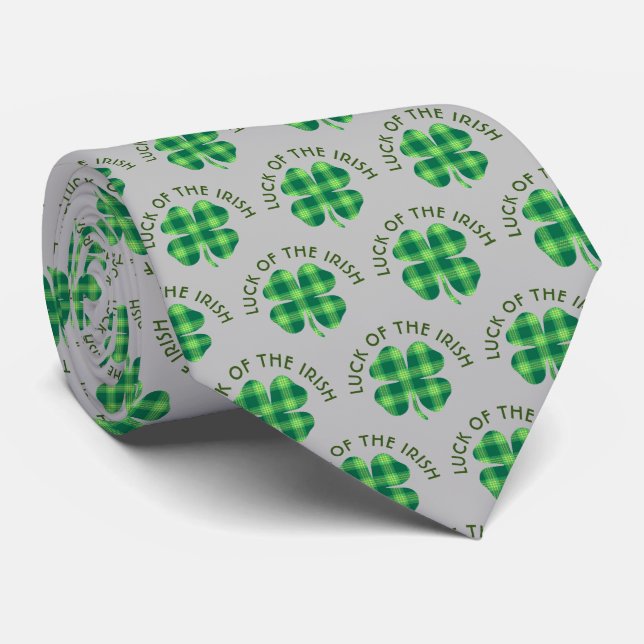 Luck of the Irish Clover Tie (Rolled)