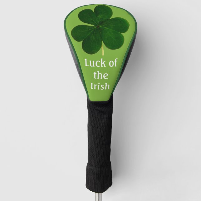 Luck of the Irish Green Clover  Golf Head Cover (Front)