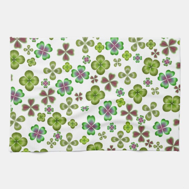 Luck of the Irish Shamrocks Kitchen Towel (Horizontal)