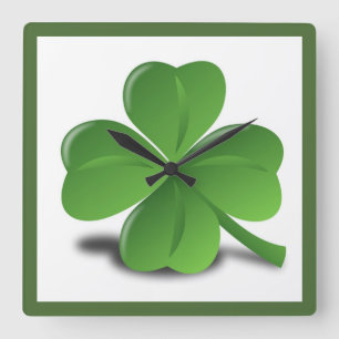 LUCK OF THE IRISH SQUARE WALL CLOCK