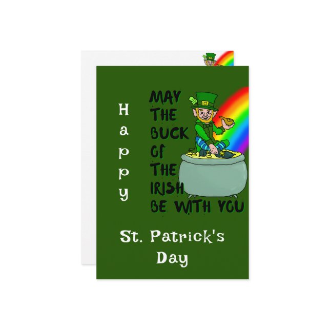 Luck of the Irish St Patrick's Day Card (Front/Back In Situ)