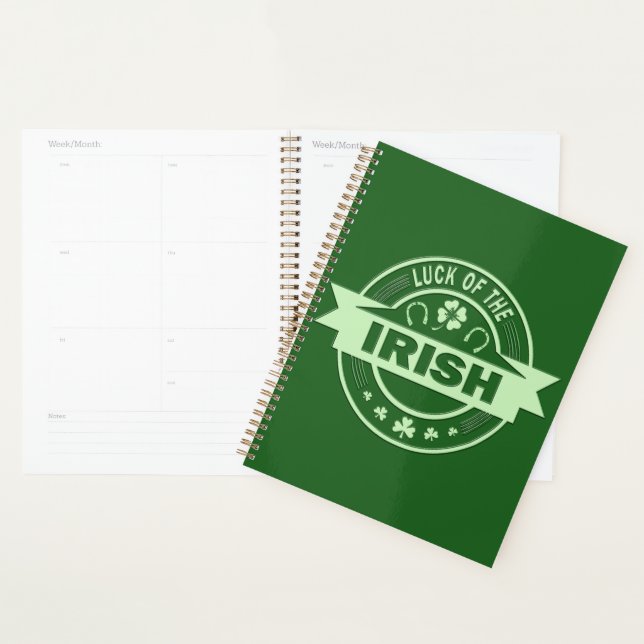 Luck of the Irish St Patrick's day   Planner (Display)