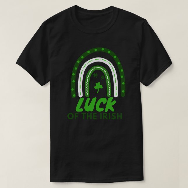 Luck of The Irish, St Patrick'S Day Shamrock He  T-Shirt (Design Front)