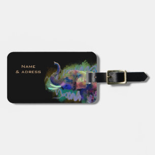 Luck of the Nose Colourful Elephant Luggage Tag
