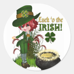 Luck O'the Irish Leprechaun stickers