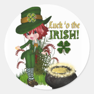 Luck O'the Irish Leprechaun stickers