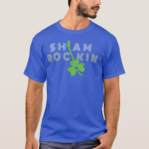 Luck Sham Rockin Guitar Shamrock Irish Saint Patri T-Shirt