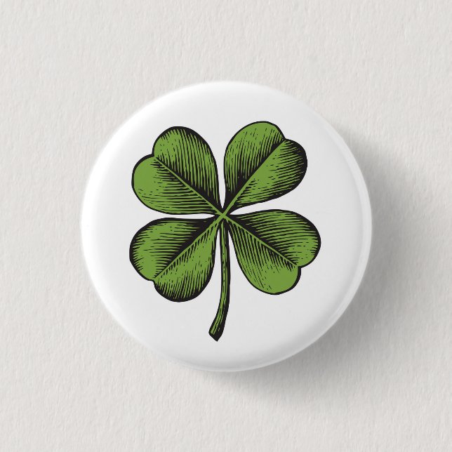 Luck Shamrock 1 Inch Round Button (Front)