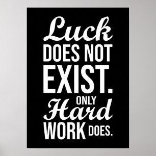 Luck vs Hard Work - Gym, Hustle, Success Poster
