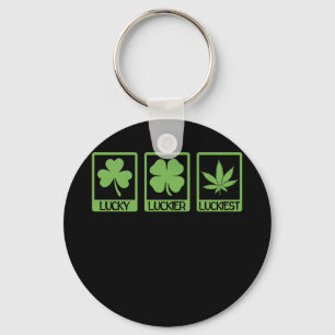 Luckier Luckiest ST PATRICKS DAY Weed Canabis Keychain