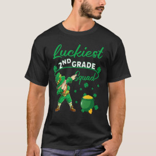 Luckiest 2nd Grade Squad Dabbing Leprechaun St Pat T-Shirt