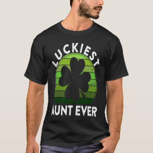 Luckiest Aunt Ever Shamrock Sunset St Patricks Da T-Shirt