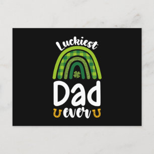 Luckiest Dad Ever Family St Patrick's Day Postcard