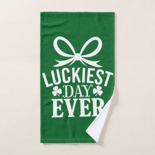 Luckiest Day Ever St Patricks Day Irish Lucky Hand Towel