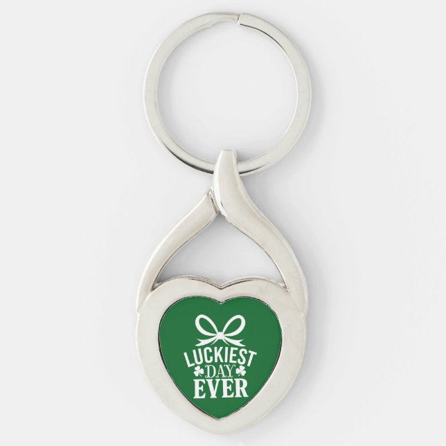 Luckiest Day Ever St Patricks Day Irish Lucky  Keychain (Front)