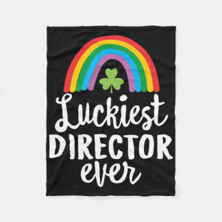 Luckiest Director Ever St Patrick Day Shamrocks  Fleece Blanket