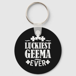 Luckiest Geema Ever Shirt St Patricks Day Irish Mo Keychain