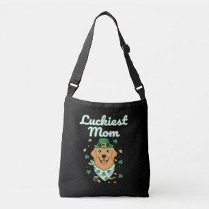 Luckiest Golden Retriever Mom St. Patrick's Day Crossbody Bag