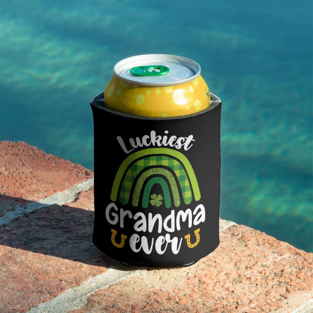 Luckiest Grandma Ever Family St Patrick's Day Can Cooler (In Situ Pool)