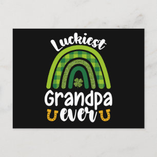 Luckiest Grandpa Ever Family St Patrick's Day Postcard