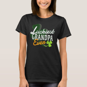 Luckiest Grandpa Ever St Patrick's Lucky Shamrock T-Shirt