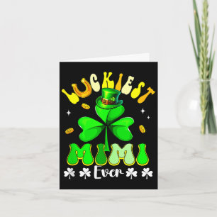 Luckiest mimi patrick's day shamrocks funny women card