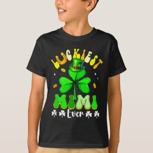 Luckiest mimi patrick's day shamrocks funny women T-Shirt