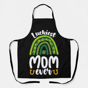 Luckiest Mom Ever Family St Patrick's Day Apron