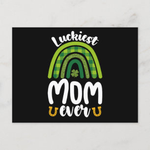 Luckiest Mom Ever Family St Patrick's Day Postcard