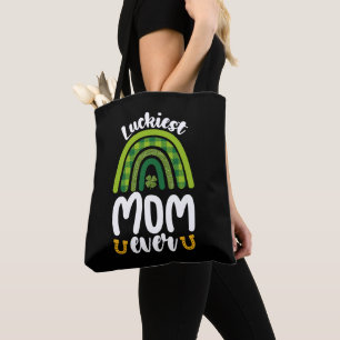Luckiest Mom Ever Family St Patrick's Day Tote Bag