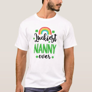Luckiest Nanny Ever St.Patrick's Day Rainbow Clove T-Shirt