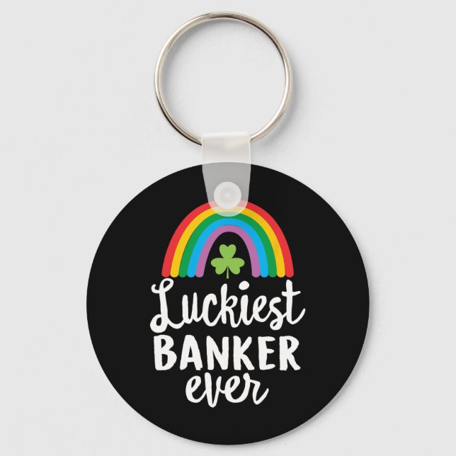 Luckiest Nker Ever St Patrick Day Shamrocks  Keychain (Front)