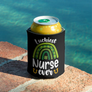 Luckiest Nurse Ever St Patrick's Day Can Cooler