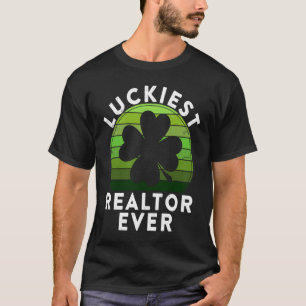 Luckiest Realtor Ever  Shamrock Sunset St Patricks T-Shirt