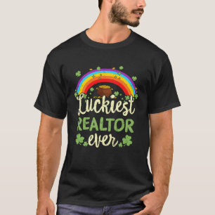 Luckiest Realtor Ever St Patricks Day Rainbow Men  T-Shirt
