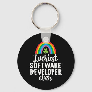 Luckiest Software Developer Ever St Patrick Day Sh Keychain