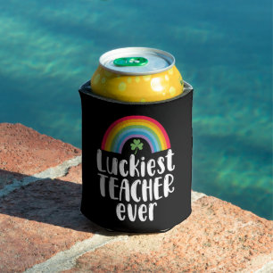 Luckiest Teacher Ever School Gift St Patricks Day Can Cooler