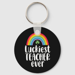 Luckiest Teacher Ever School Gift St Patricks Day  Keychain