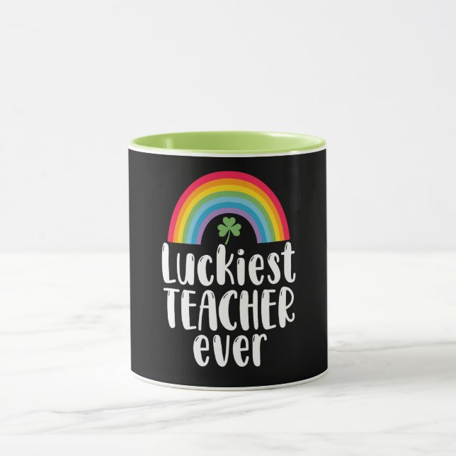 Luckiest Teacher Ever School Gift St Patricks Day  Mug (Center)