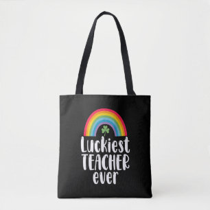 Luckiest Teacher Ever School Gift St Patricks Day  Tote Bag